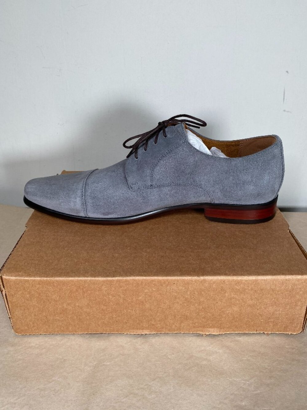 Florsheim Angelo Cap-Toe Oxford Dress Shoes Men's 11.5D Grey Suede - Picture 9 of 16